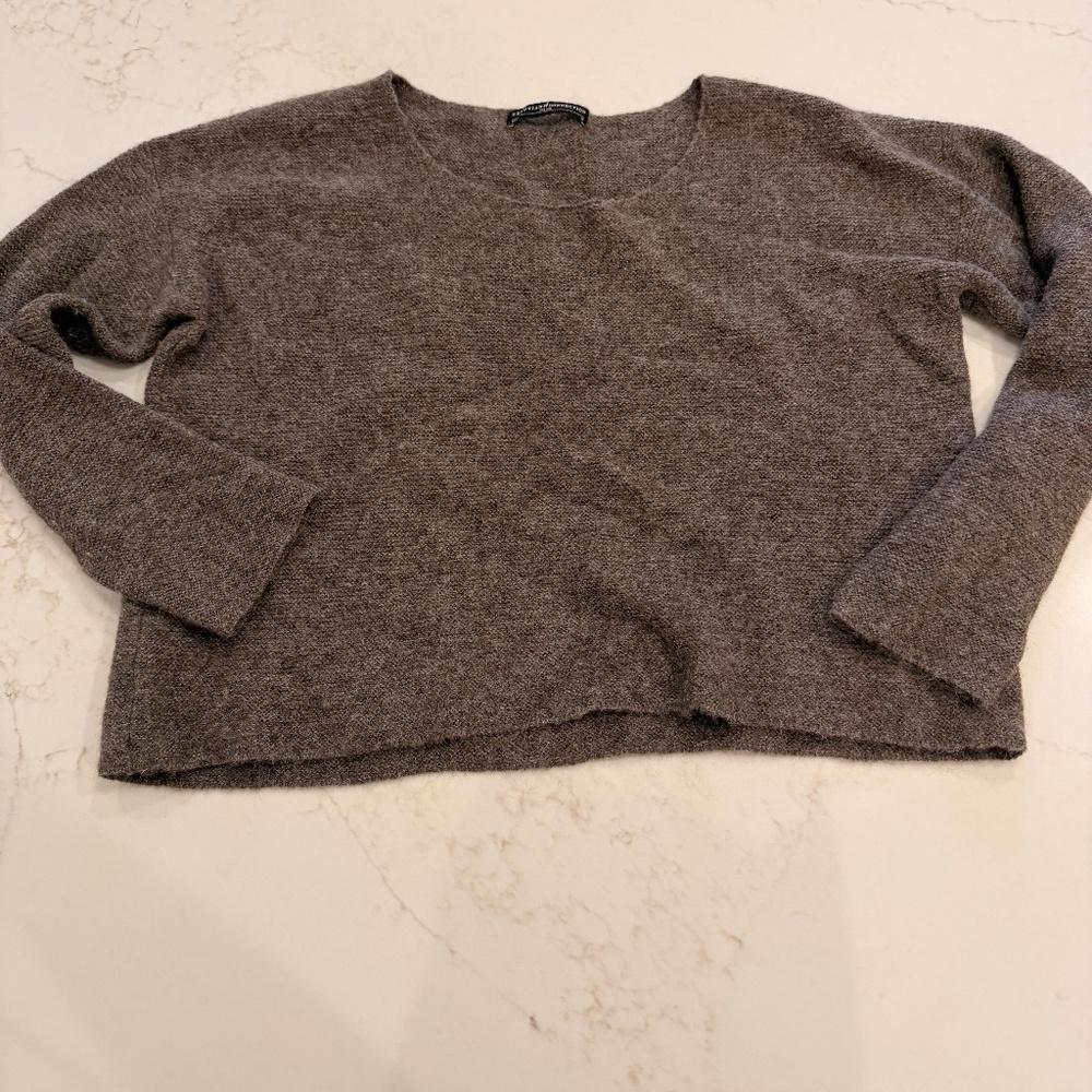 Peruvian Connection 100% Baby Alpaca Brown Soft Knit Pullover Sweater Medium